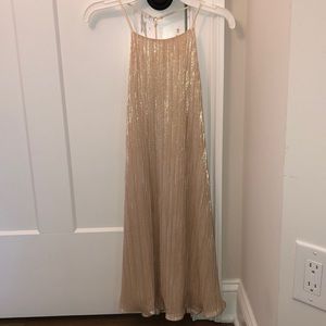 Flowy Gold Shimmer Dress